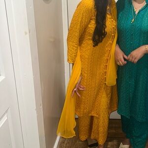 Pakistani Yellow Embroidered 3 piece Set - OPEN TO ALL OFFERS